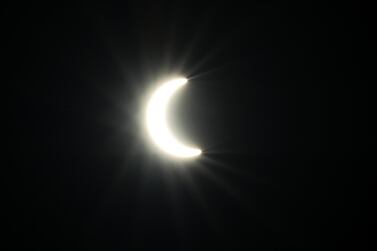 Dubai, United Arab Emirates - Reporter: N/A. News. Partial eclipse appears over the UAE. Wednesday, June 17th, 2020. Al Qudra Lakes, Dubai. Chris Whiteoak / The National