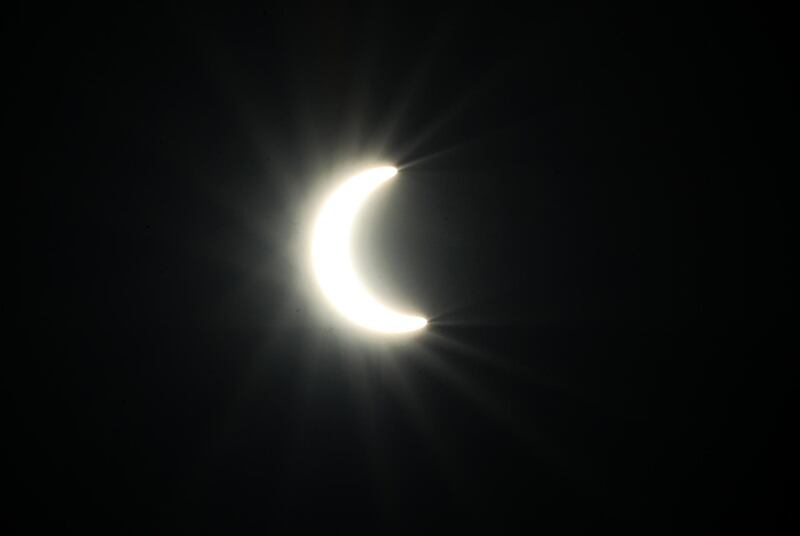 Dubai, United Arab Emirates - Reporter: N/A. News. Partial eclipse appears over the UAE. Wednesday, June 17th, 2020. Al Qudra Lakes, Dubai. Chris Whiteoak / The National