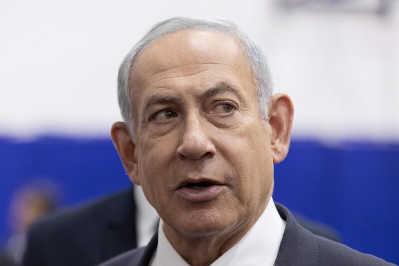 Benjamin Netanyahu, leader of the Likud party, at a polling station in Jerusalem on Tuesday. Bloomberg
