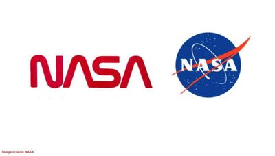 Nasa's worm (L) and meatball logo. Courtesy: Nasa