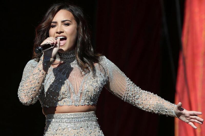 Demi Lovato performs at the Global Citizen Festival at Central Park in New York. The American singer will be performing on day two of RedfestDXB in February. Andrew Kelly / Reuters