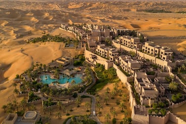 Cast and crew from upcoming sci-fi film Dune, set to hit cinemas in December, stayed at Qasr Al Sarab Desert Resort and Spa by Anantara in Abu Dhabi. Courtesy Anantara