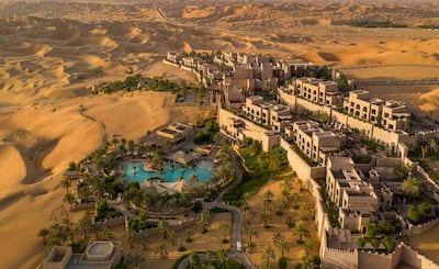 Cast and crew from upcoming sci-fi film Dune, set to hit cinemas in December, stayed at Qasr Al Sarab Desert Resort and Spa by Anantara in Abu Dhabi. Courtesy Anantara