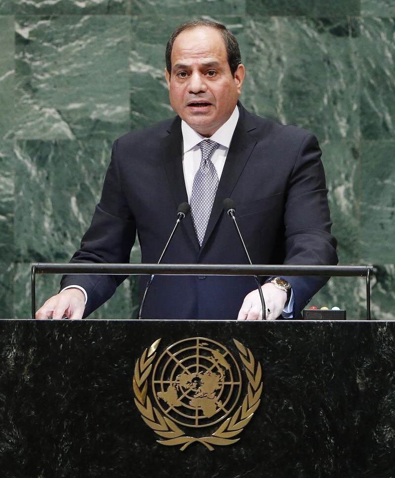 Egyptian president Abdel Fattah el-Sisi addresses the General Debate of the General Assembly of the United Nations at United Nations.  EPA