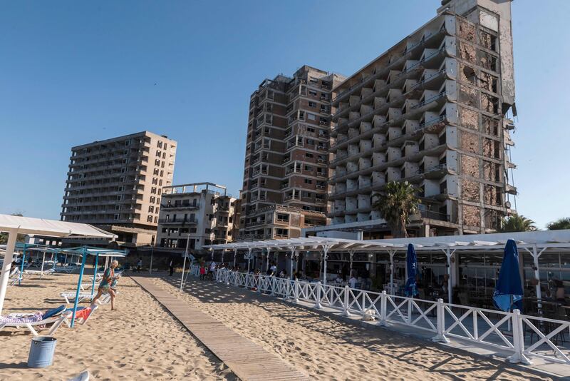 A view of the beach in Varosha.