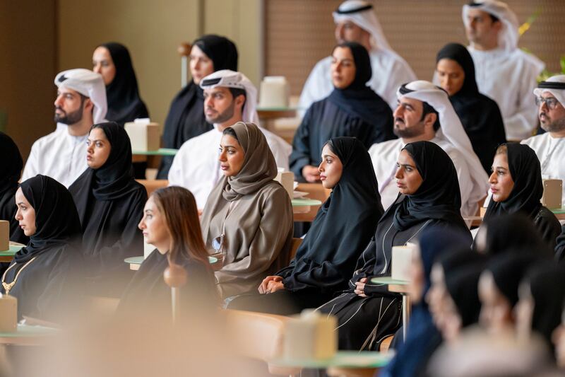 Guests attend a lecture titled 'The UAE’s Humanitarian Legacy', at Majlis Mohamed bin Zayed.
