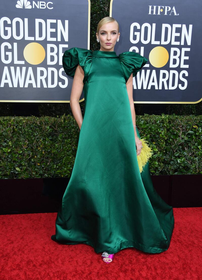 Actress Jodie Comer wowed in emerald for the 77th annual Golden Globe Awards on Sunday. AFP