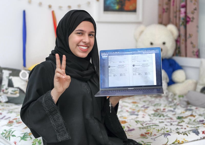 Abu Dhabi, United Arab Emirates, August 20, 2020.  
STORY BRIEF:  GCSE results 
SUBJECT NAME:  Layan Saad, pupil at one of Aldar's school 
Victor Besa /The National
Section:  NA
Reporter:  Anam Rizvi
