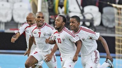 UAE forward Ismail Matar, wearing No 10, found the net in four of his team's five tournament games during the 2007 Gulf Cup. Getty Images