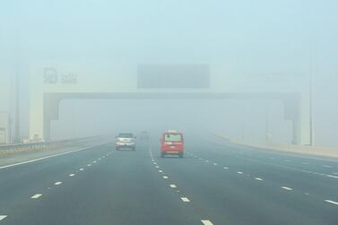  Fog along the Sheikh Zayed Bridge, Abu Dhabi. Victor Besa / The National