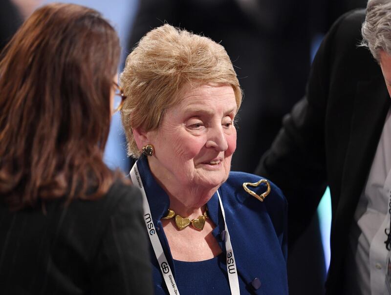 Madeleine Albright, former US Secretary of State, attends the first day of the 56th Munich Security Conference in Munich, Germany.  AP