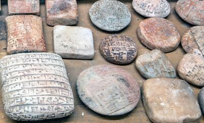 An abundance of writing styles: these faked tablets were seized by British customs agents. © Trustees of the British Museum 2020