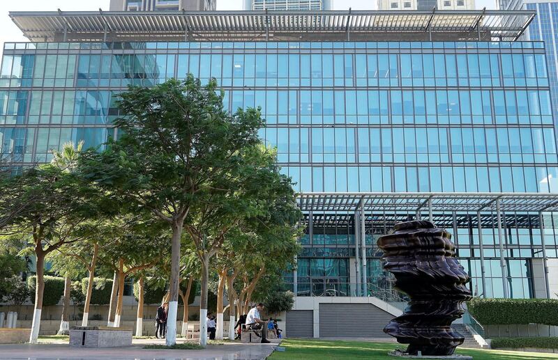 DUBAI , UNITED ARAB EMIRATES , NOV 27   – 2017 :- Exterior view of the Legatum Plaza at DIFC in Dubai.  (Pawan Singh / The National)                    