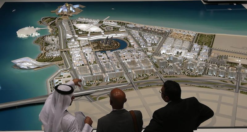 A model of the plans for Saadiyat Island’s Cultural District, which was on display at the Global Cityscape exhibition at Dubai International Convention and Exhibition Centre last year. Ali Haider / EPA