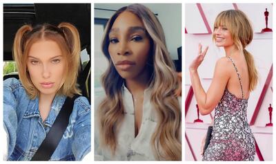 Malik says Millie Bobby Brown, left, Serena Williams, centre, and Margot Robbie all showcase different takes on golden honey hues. Instagram