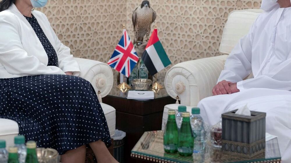 Sheikh Saif meets UK Home Secretary Priti Patel