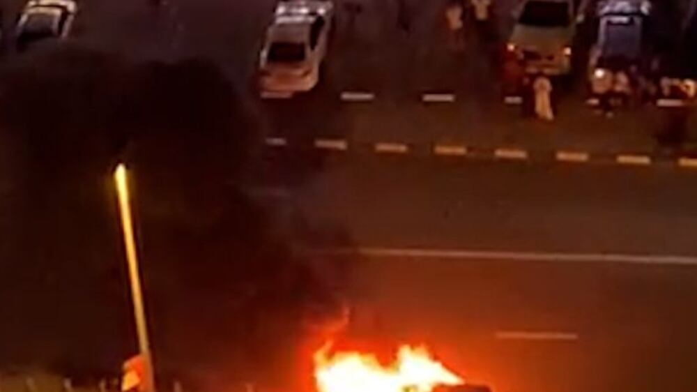 Car crash in Sharjah lights vehicle up in flames