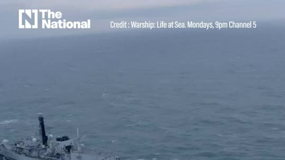 The moment a Royal Navy warship was hit by a Russian submarine while on patrol in the North Atlantic Ocean in late 2020 is captured on camera.