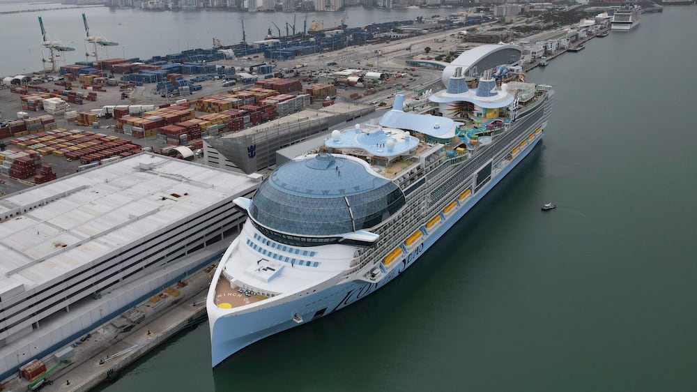 Icon of the Seas, the world's largest cruise ship, docks in Miami ahead of inaugural journey