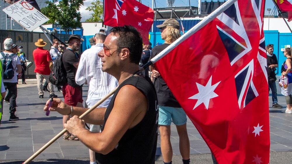 Novak Djokovic supporters protest outside Australian Open venue