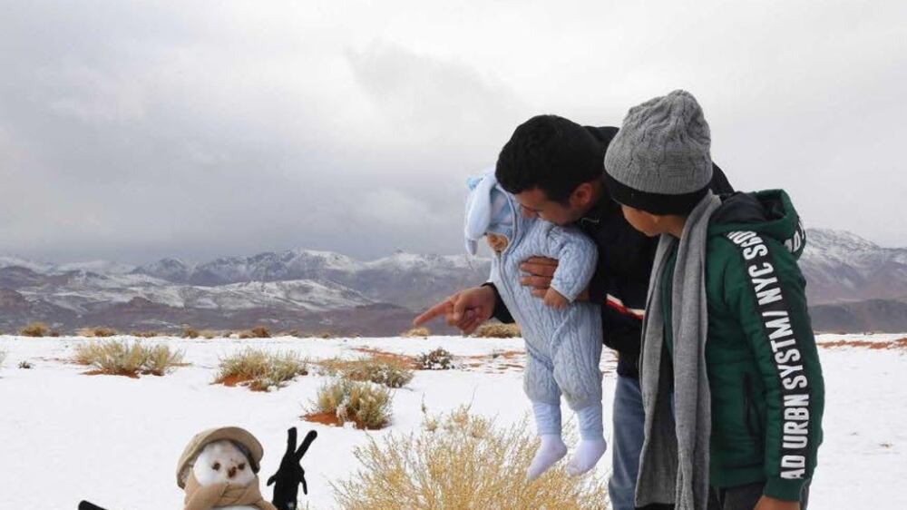 Snow brings joy to the people of northern Saudi Arabia