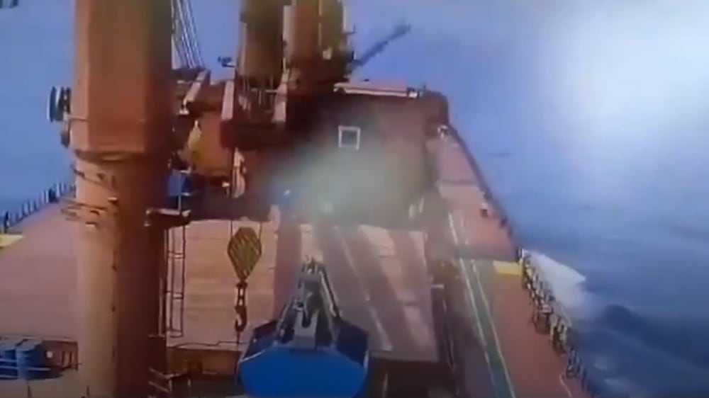 New footage shows Houthi missile hitting Greek cargo ship in Red Sea