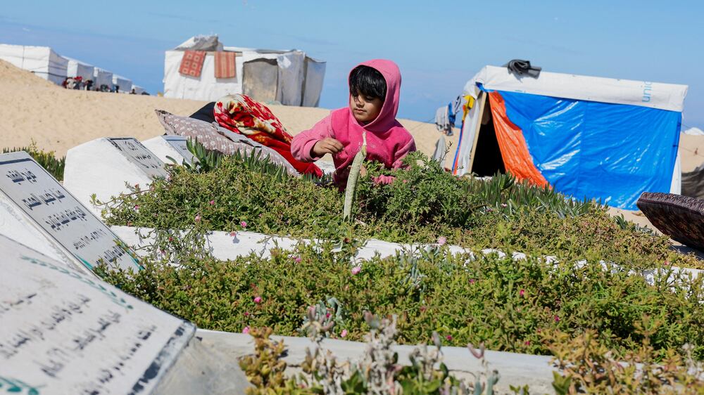 Displaced Palestinians find refuge in Gaza cemetery