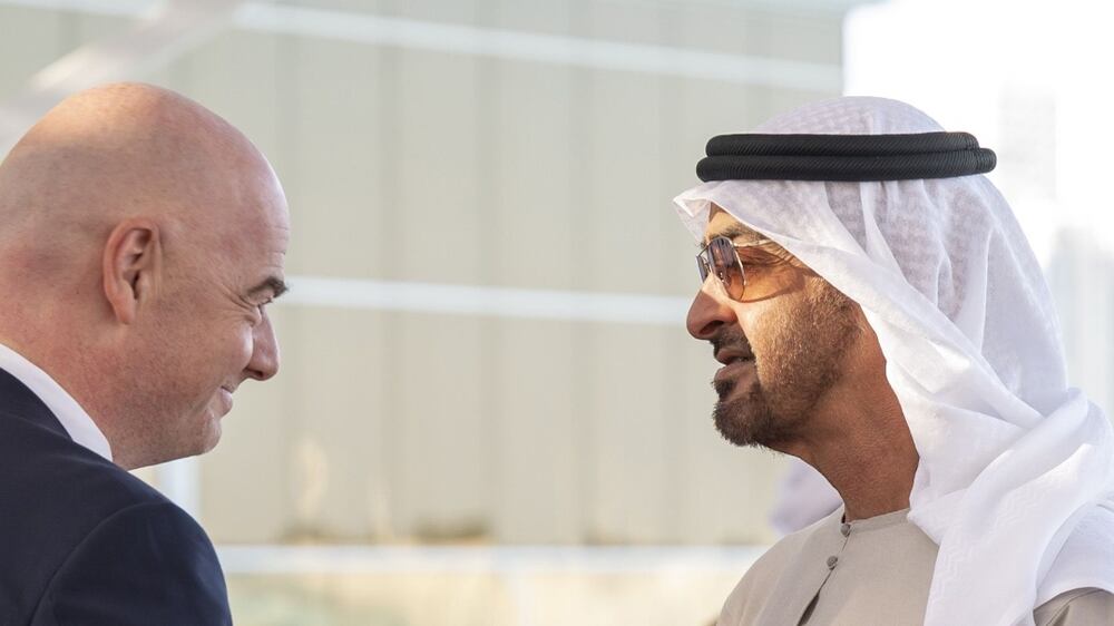 Sheikh Mohamed bin Zayed meets Fifa president Gianni Infantino