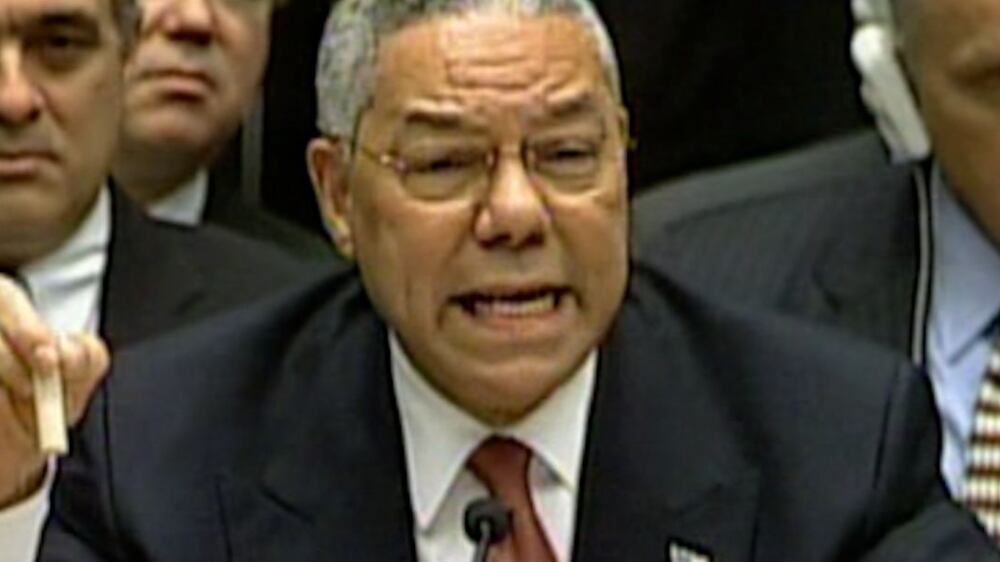 Watch: Colin Powell makes case for war in Iraq at the UN
