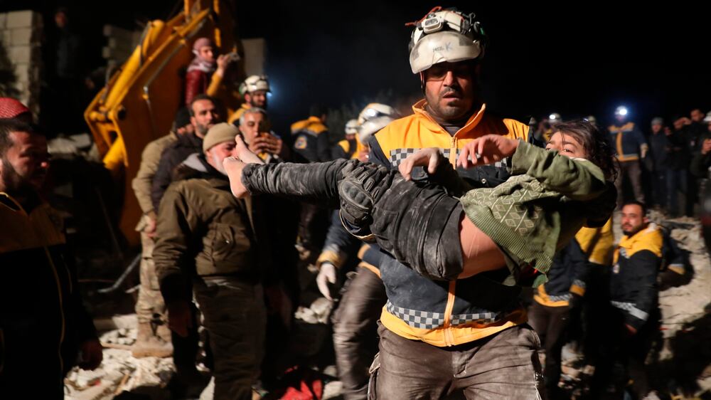 Idlib building collapse kills mother and three children