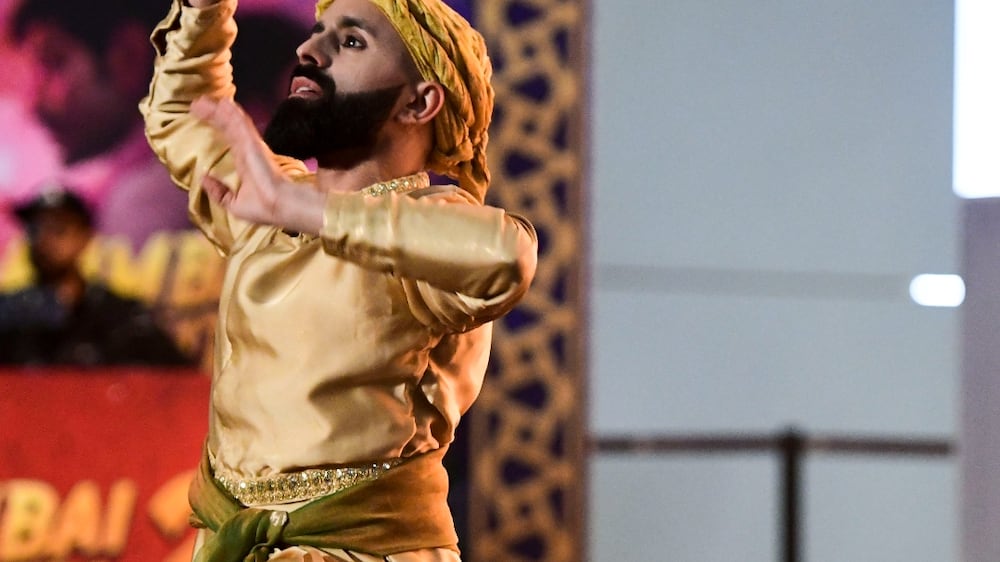 Sufi style danced performance during the Mumbai Nights 2 held in the Louvre, Abu Dhabi. Khushnum Bhandari / The National
