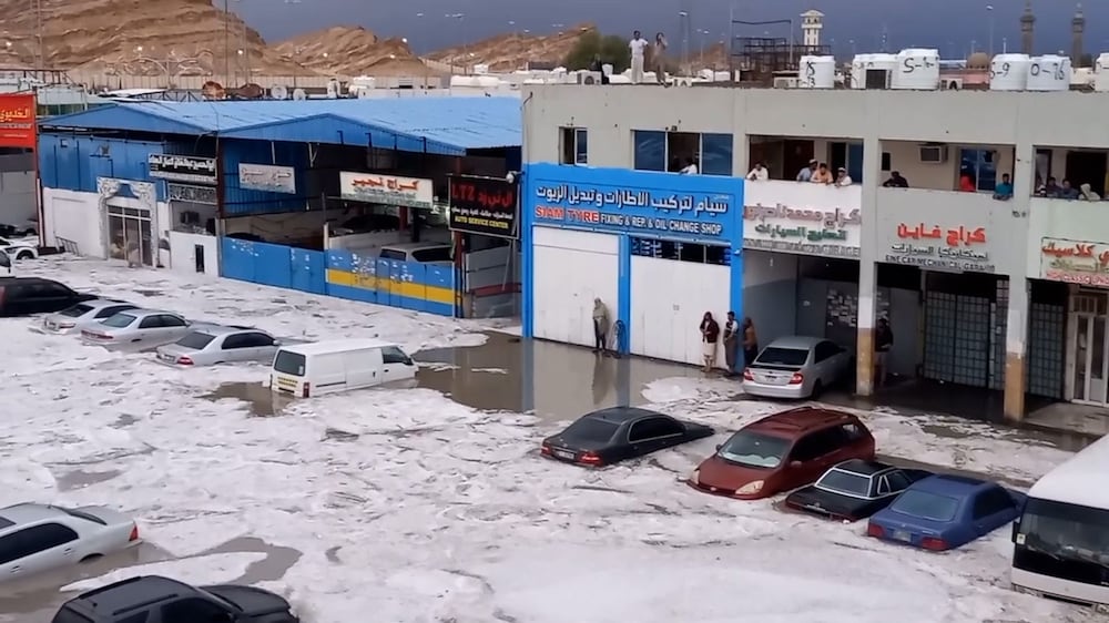 Cars submerged in Al Ain as storm hits Abu Dhabi