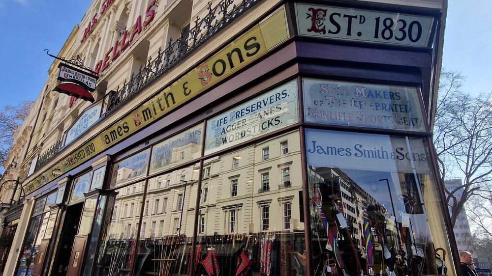 Dean Sekhon, a sales man at James Smith & Sons umbrellas. Victoria Pertusa / The National