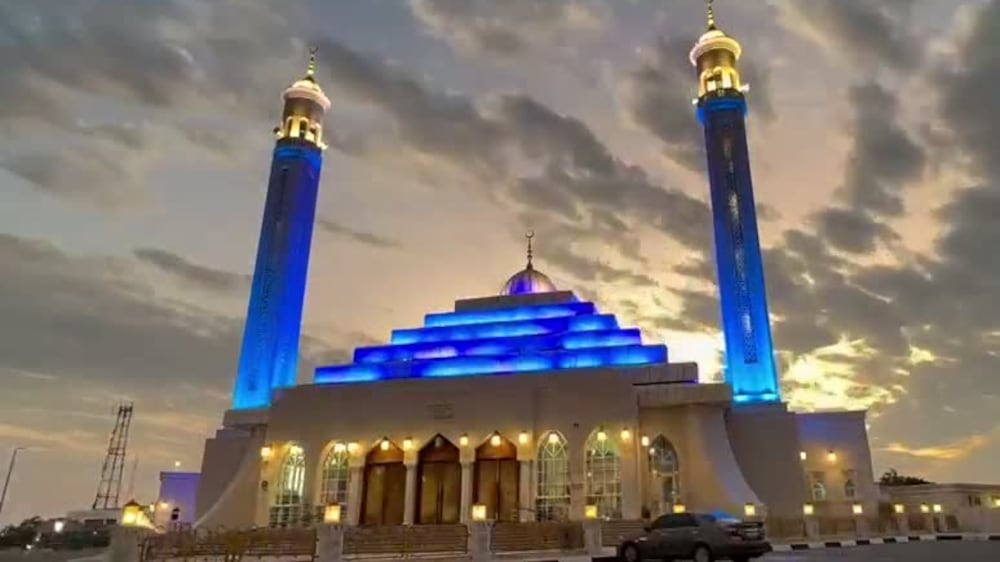 Ali Mohammed Sadiq Al Blushi Masjid mosque at sundown