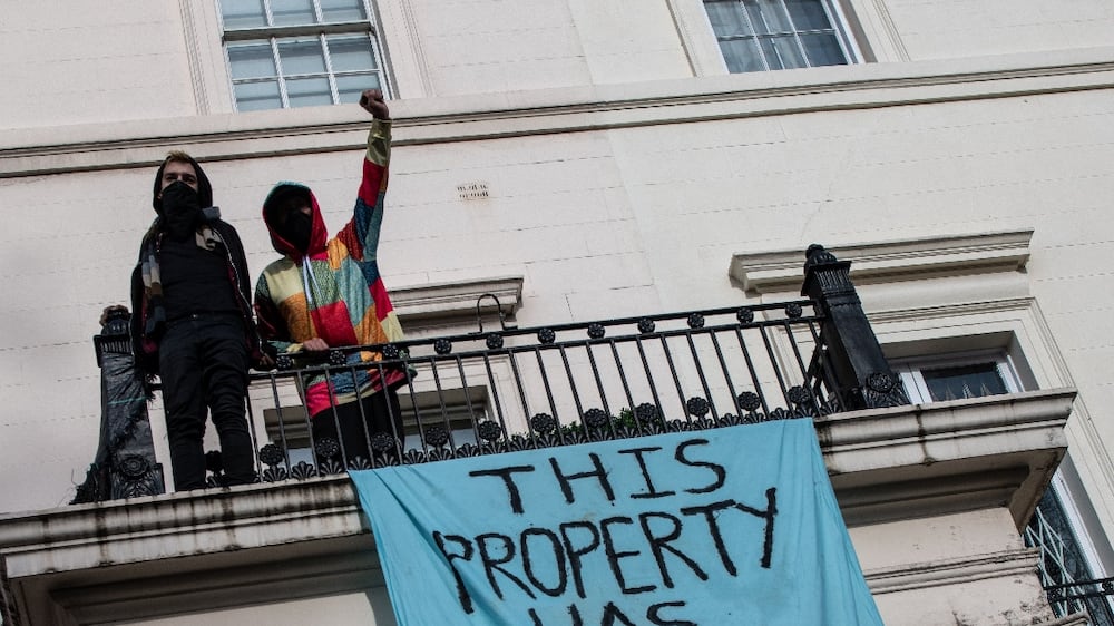 Protesters occupy London mansion linked to Russian billionaire