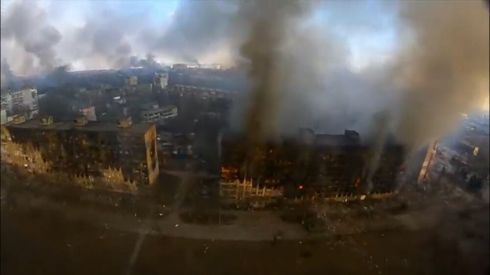 Aerial footage shows the destruction of Mariupol