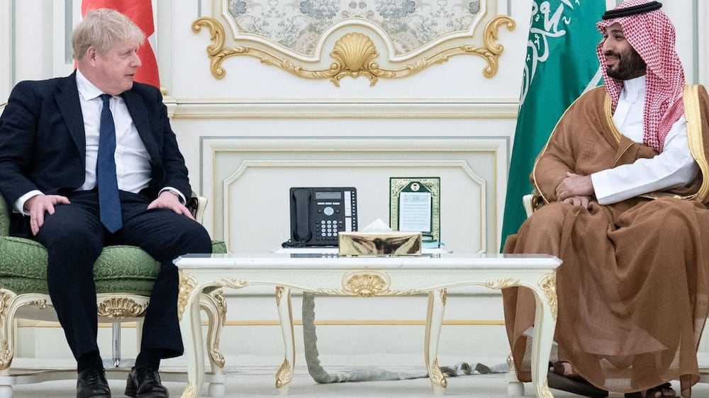 Boris Johnson meets Saudi Arabia's Crown Prince Mohammed in Riyadh