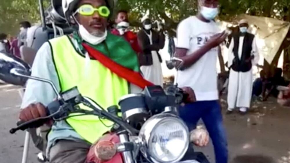 Motorbikes turn into ambulances during Sudan's anti-coup protests