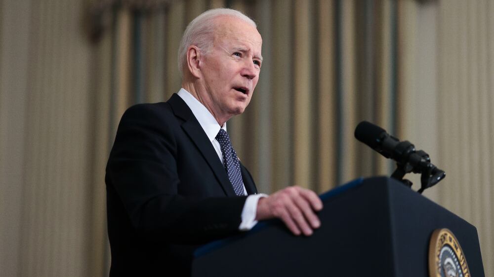 US President Joe Biden announces his Budget for Fiscal Year 2023, which will reduce deficits by more than one trillion US dollars over the next decade, advance safety and security at home and around the world, and make the investments needed to build a better America, in Washington, DC, USA, 28 March 2022.   EPA / Oliver Contreras  /  POOL