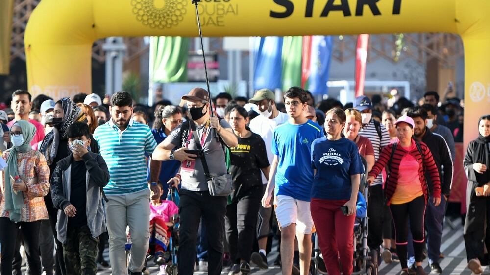 Hundreds walk at Expo 2020 Dubai to reflect on the world's fair