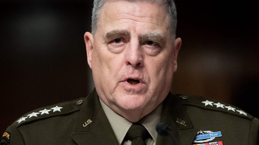 Chairman of the Joint Chiefs of Staff General Mark Milley testifies during a Senate Armed Services Committee hearing on Capitol Hill in Washington, DC, April 7, 2022.  (Photo by SAUL LOEB  /  AFP)