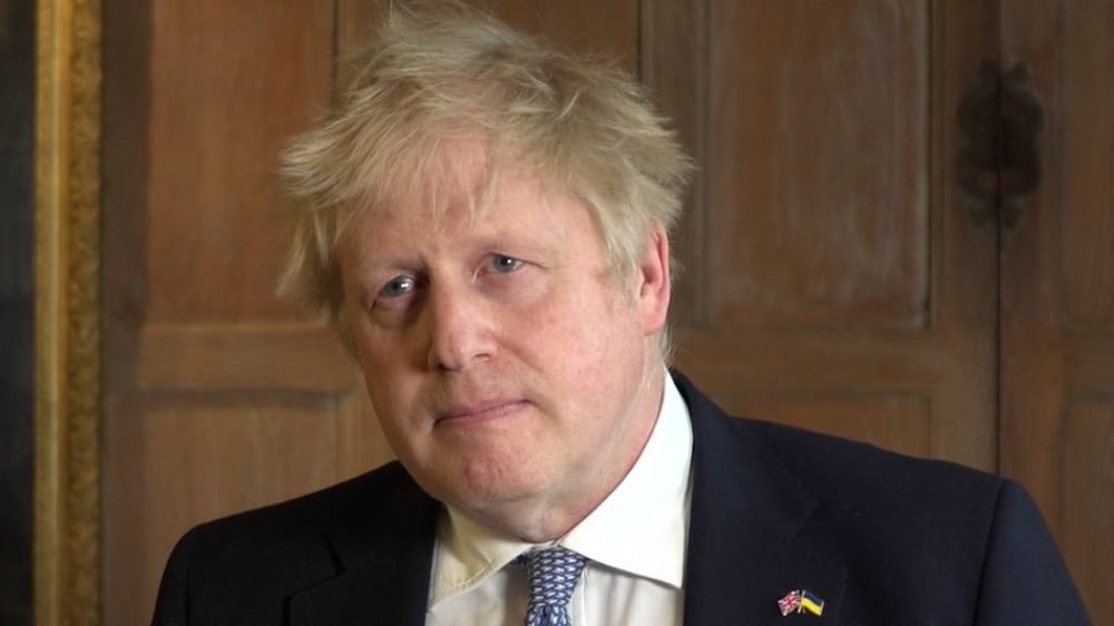 Screengrab taken from PA Video of Prime Minister Boris Johnson delivering a statement at his country residence Chequers, in Buckinghamshire, following the announcement that he and Chancellor Rishi Sunak will be fined as part of a police probe into allegations of lockdown parties held at Downing Street. Picture date: Tuesday April 12, 2022.