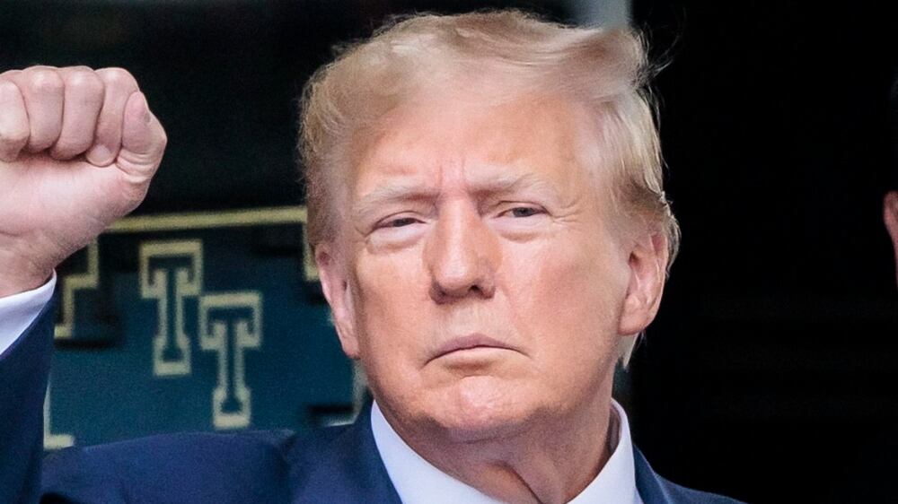 Former US president Donald J.  Trump (C) departs Trump Tower on route to New York Attorney General Letitia Jamesâ€™ office for a deposition related to a civil lawsuit in New York, New York, USA, 13 April 2023.  The lawsuit is alleging that Trump, his children, and the Trump Organization have provided false financial statements for years to lenders and business partners and reportedly is looking to ban the Trump Organization from operating in the state.  In a separate case, a Trump was personally indicted last week by a Manhattan grand jury on 34 felony charges.   EPA / JUSTIN LANE  /  POOL