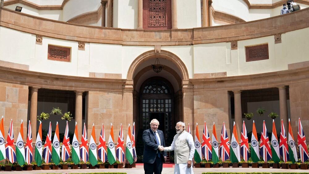 Narendra Modi and Boris Johnson discuss defence and trade