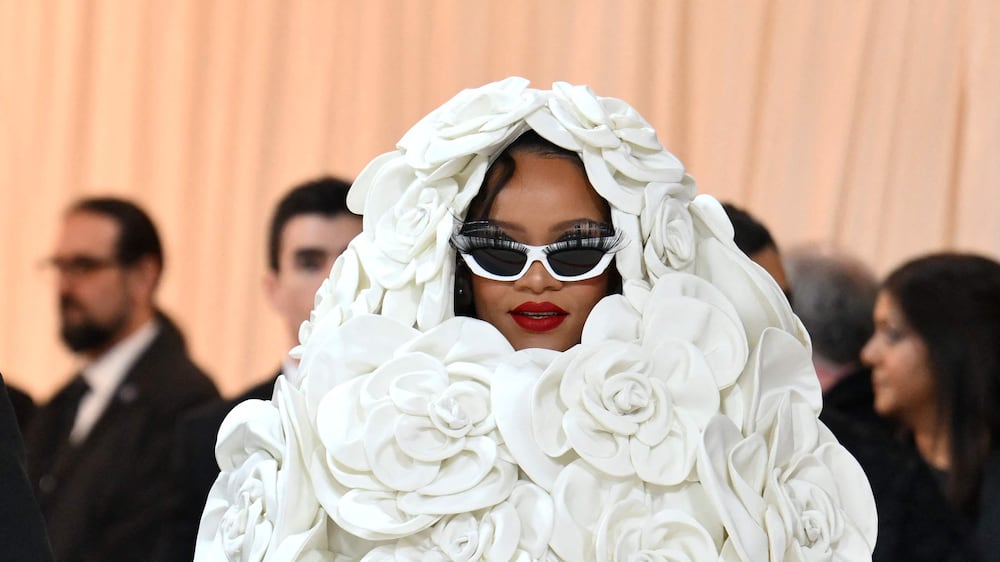 US rapper A$AP Rocky (L) and Barbadian singer/actress Rihanna arrive for the 2023 Met Gala at the Metropolitan Museum of Art on May 1, 2023, in New York.  - The Gala raises money for the Metropolitan Museum of Art's Costume Institute.  The Gala's 2023 theme is “Karl Lagerfeld: A Line of Beauty. ” (Photo by Angela WEISS  /  AFP)