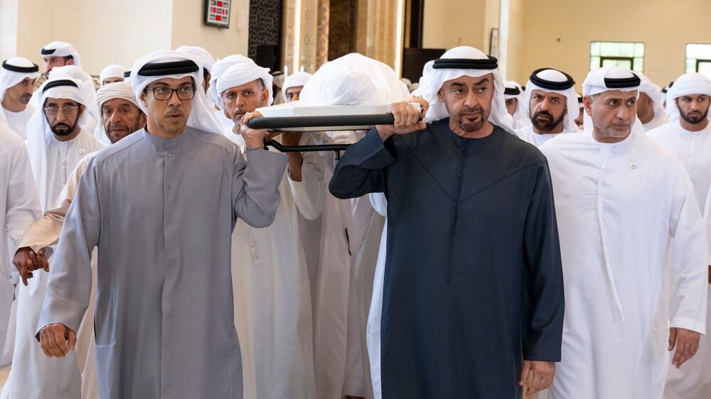 President Sheikh Mohamed leads funeral prayers for Sheikh Tahnoon bin Mohammed