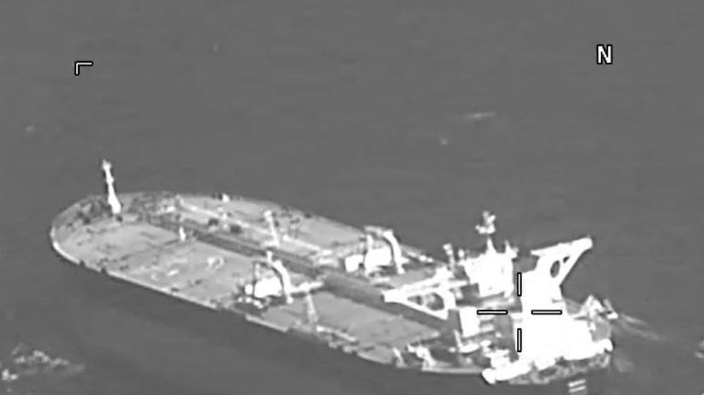 This US Navy handout screenshot of a video shows fast-attack craft from Iran’s Islamic Revolutionary Guard Corps Navy swarming Panama-flagged oil tanker Niovi as it transits the Strait of Hormuz on May 3, 2023.  - Iranian forces seized a Panama-flagged oil tanker in the Strait of Hormuz early today, the US Navy said, the second such incident in less than a week.  (Photo by NAVCENT Public Affairs  /  US NAVY  /  AFP)  /  RESTRICTED TO EDITORIAL USE - MANDATORY CREDIT "AFP PHOTO  /  US NAVY /  MATTHEW FREEMAN /  - NO MARKETING NO ADVERTISING CAMPAIGNS - DISTRIBUTED AS A SERVICE TO CLIENTS