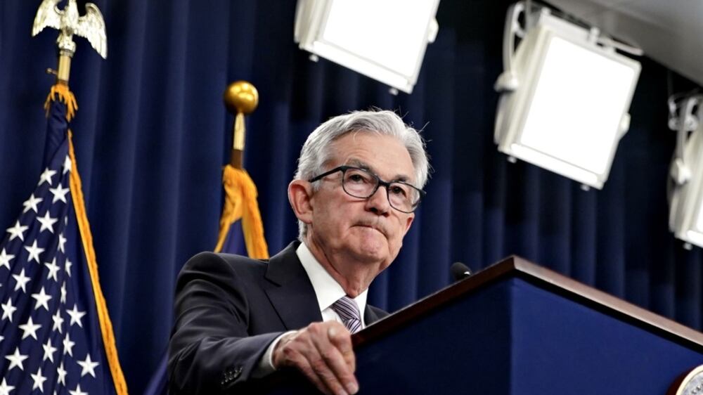 Jerome Powell, chairman of the US Federal Reserve, during a news conference following a Federal Open Market Committee (FOMC) meeting in Washington, DC, US, on Wednesday, May 3, 2023.  The Federal Reserve raised interest rates by a quarter percentage point and hinted it may be the final move in the most aggressive tightening campaign since the 1980s as economic risks mount. Photographer: Al Drago / Bloomberg