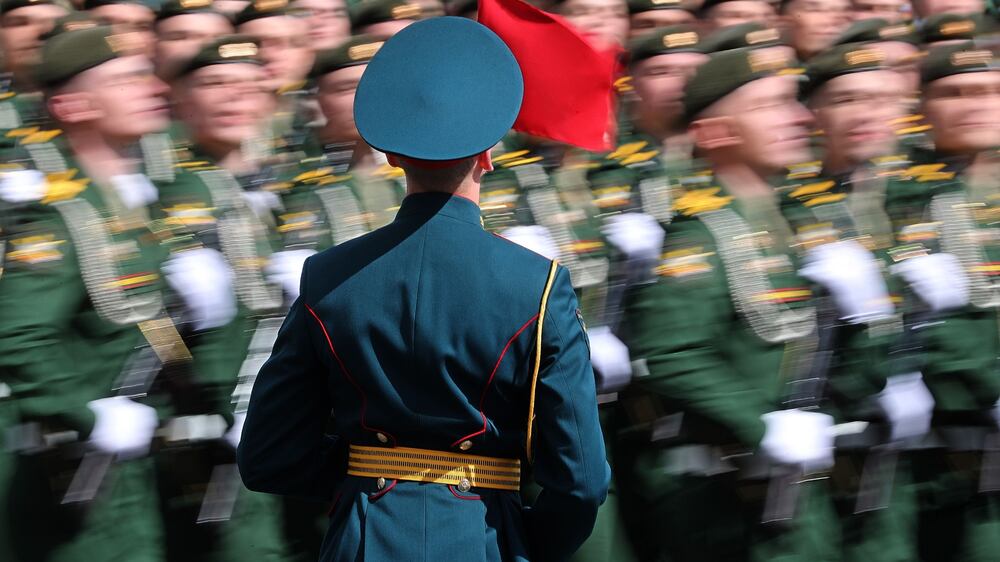 Russian military forces perform in Victory Day parade
