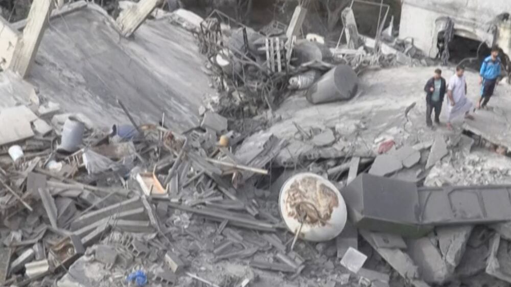 Gaza home destroyed in Israeli air strike